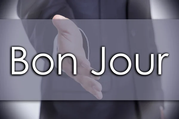 Bon Jour - бизнес-концепция с текстом — стоковое фото