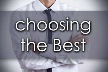 En iyi - metin ile genç işadamı - iş conce seçme