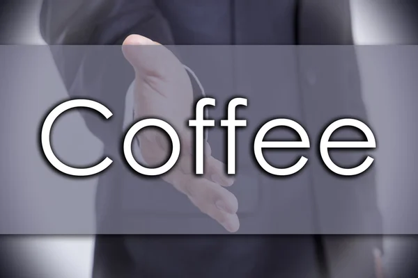 Kawa - koncepcja biznesowa z tekstem — Zdjęcie stockowe