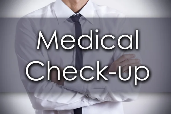 Check-up Médico - Jovem empresário com texto - negócio concep — Fotografia de Stock