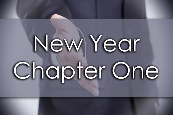 Ano Novo Capítulo Um - conceito de negócio com texto — Fotografia de Stock