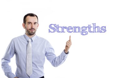 Güçlü - genç işadamı yukarı dönük