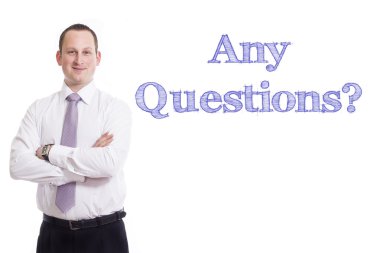 Herhangi bir soru var mı? -Mavi genç işadamı