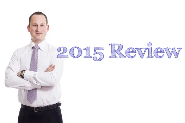 2015 Revisión - Joven hombre de negocios con texto azul —  Fotos de Stock
