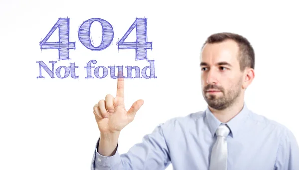 404 が見つかりません - 青で青年実業家 — ストック写真