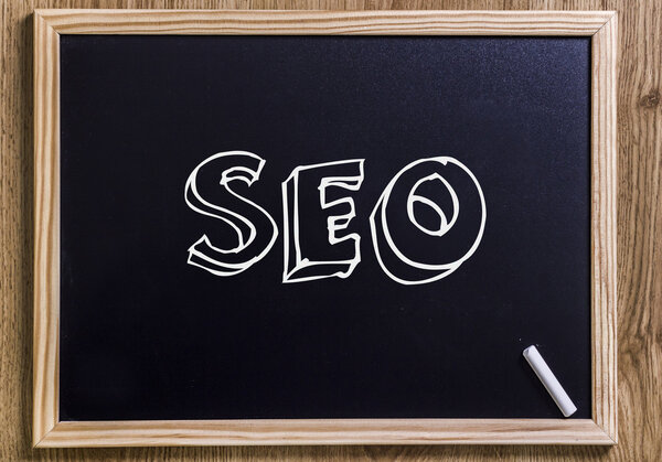 SEO - New chalkboard with 3D outlined text