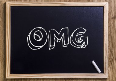 OMG - 3d anahatları belirlenmiş metin ile yeni yazı tahtası