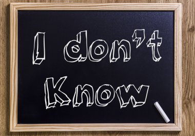 Bilmiyorum - yeni kara tahta ile özetlenen metin