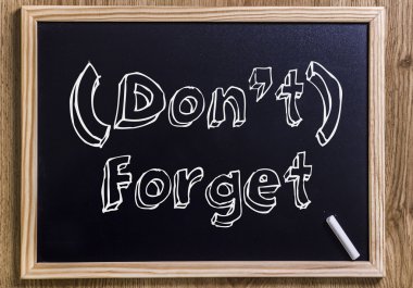 (Don't) Unut - Ana hatlarıyla metin ile Yeni tebeşir tahtası