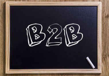 B2b - anahatları belirlenmiş metin ile yeni yazı tahtası