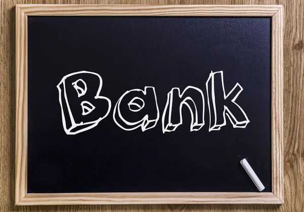 Bank - New chalkboard with outlined text — Stock Photo, Image