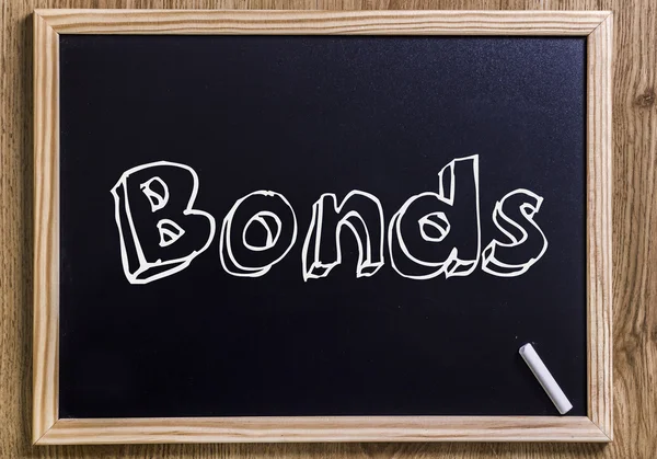 Obbligazioni - Nuova lavagna con testo delineato — Foto Stock