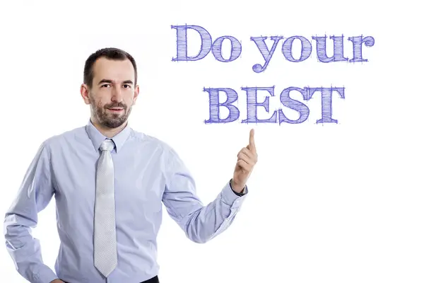 Do your BEST - Young businessman with blue text — Stock Photo, Image