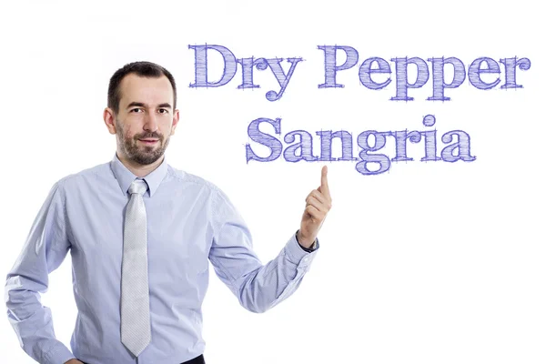 Dry Pepper Sangria - Giovane uomo d'affari con testo blu — Foto Stock