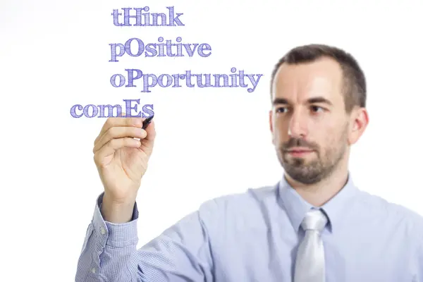 Ich denke, positive Chance kommt Hoffnung Konzept — Stockfoto