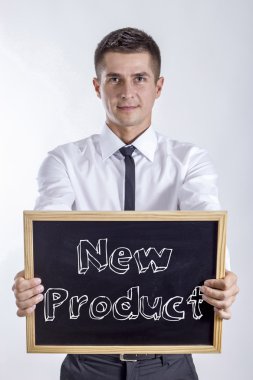 Yeni ürün - genç işadamı metin ile kara tahta holding