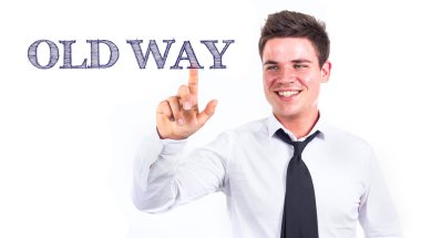 Eski yol - metne temas genç gülümseyen iş adamı