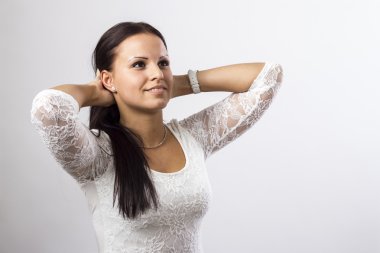 güzel kız holding saç