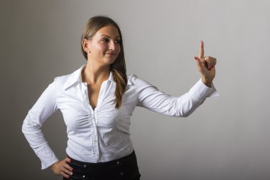 Güzel kız şeffaf yüzeylere