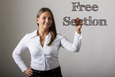 Ücretsiz bölümü - güzel kız saydam yüzey üzerine yazma