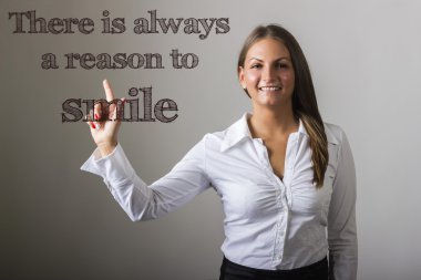 Her zaman gülümsemem için - güzel kız metne temas bir sebep olduğunu