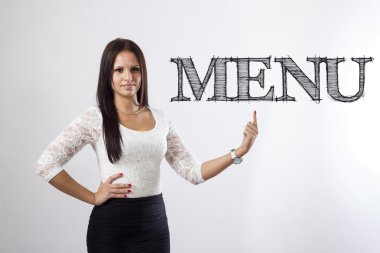 Menü - güzel işkadını işaret