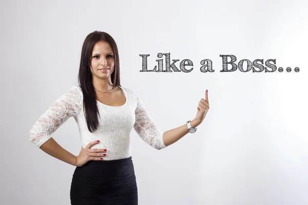 Als een baas... - mooie zakenvrouw wijzen — Stockfoto