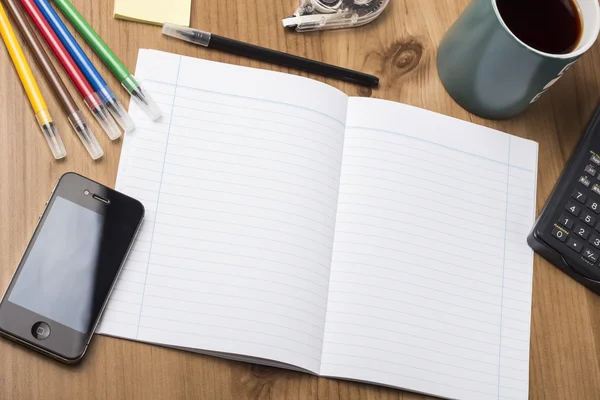 Empty Note Pad On Wooden Table