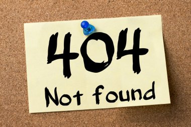 404 bulunamadı - yapışkanlı etiket bulletin board tutturulmuş