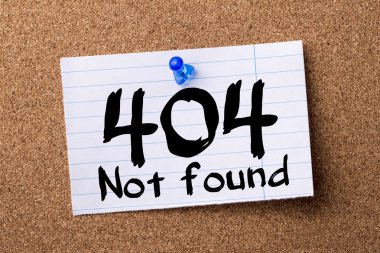 404 not found - kalçası not kağıdı bulletin board tutturulmuş