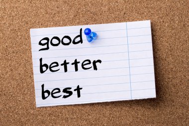 iyi daha iyi en - ilan panosu üzerinde pinned kalçası not kağıdı