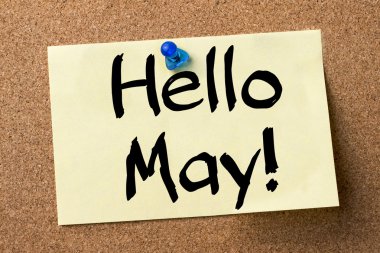 Mayıs Merhaba! -Yapışkanlı etiket tutturulmuş bulletin board