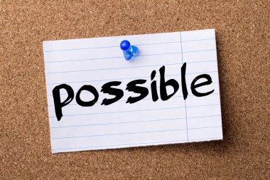 Mümkün - ilan panosu üzerinde pinned kalçası not kağıdı