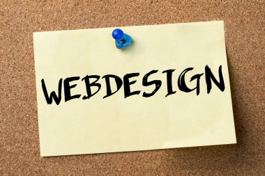 Webdesign - yapışkanlı etiket bulletin board tutturulmuş.