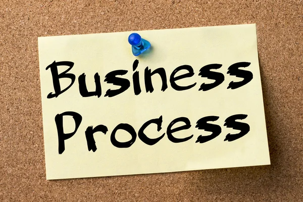 ビジネス プロセス - 粘着式ラベル掲示板に固定 — ストック写真