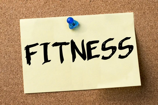 Fitness - yapışkanlı etiket bulletin board tutturulmuş. — Stok fotoğraf