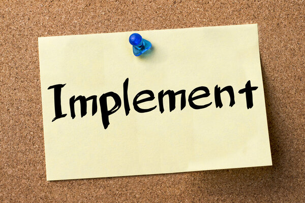 Реализация - клеевая этикетка, закрепленная на доске объявлений
