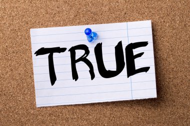 TRUE - ilan panosu üzerinde pinned kalçası not kağıdı