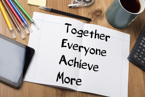 stock image Together Everyone Achieve More TEAM - Note Pad With Text