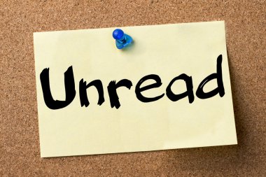 Okunmamış - yapışkanlı etiket bulletin board tutturulmuş