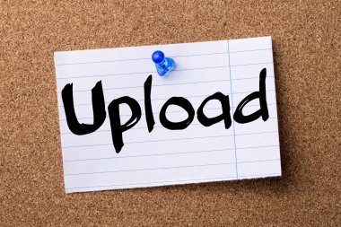 Upload - kalçası Not kağıt bulletin board tutturulmuş