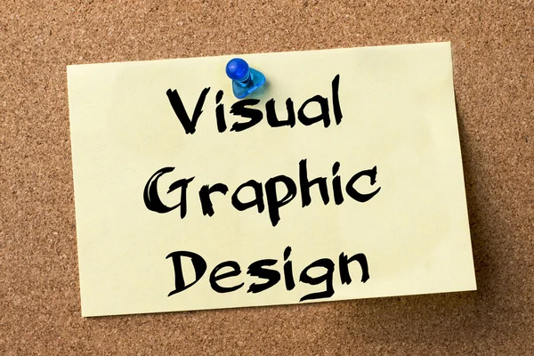 Visual Graphic Design - adhesive label pinned on bulletin board