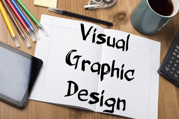 Görsel grafik tasarım - Not Defteri ile metin — Stok fotoğraf