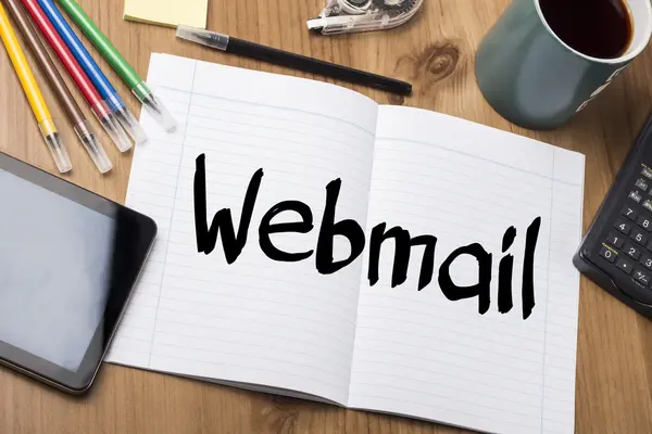 Webmail - блокнот с текстом — стоковое фото