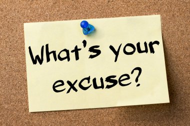 Senin mazeretin ne? -Yapışkanlı etiket tutturulmuş bulletin board