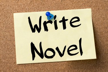 Roman yazmak - yapışkanlı etiket bulletin board tutturulmuş