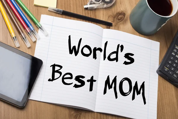 Melhor MOM do mundo - Almofada de notas com texto — Fotografia de Stock