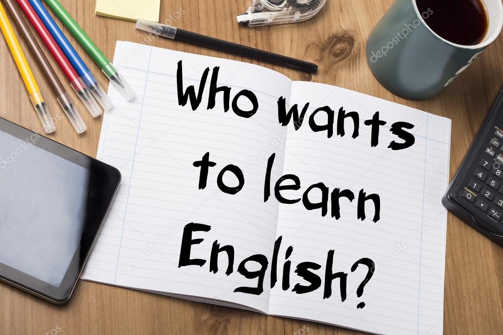 Who wants to learn English? Note Pad With Text — Stock Photo