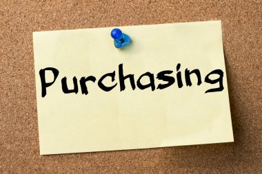 Satın alma - yapışkanlı etiket bulletin board tutturulmuş