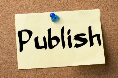 Yayımlama - yapışkanlı etiket bulletin board tutturulmuş